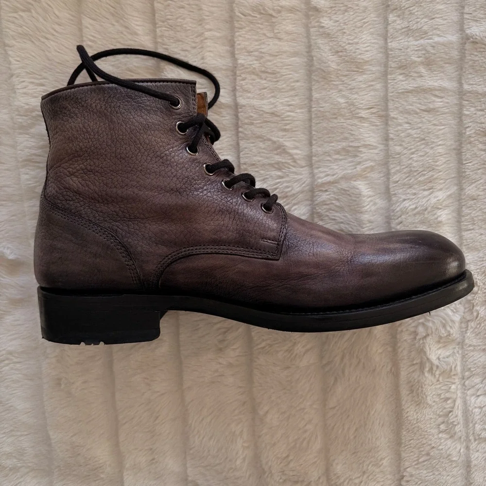 Magnanni Ankle Boots Men's EU 39 Leather Lace Up Gray Burnished Made in Spain